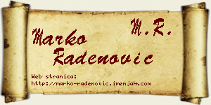 Marko Radenović vizit kartica